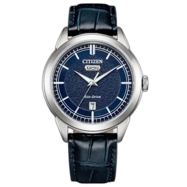 CITIZEN Montre Citizen Elegance Classic Eco-Drive cadran bleu bracelet cuir bleu 40,5 mm