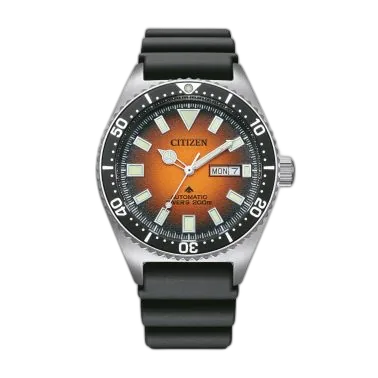 CITIZEN Montre Citizen Promaster Marine automatique cadran orange bracelet caoutchouc 41 mm