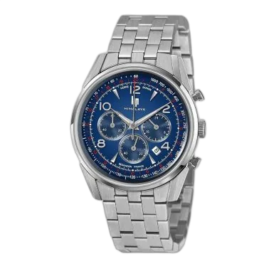 LIP Montre Lip Himalaya Chronographe Quartz cadran bleu bracelet acier 40 mm