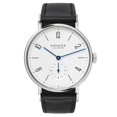 NOMOS Glashütte Tangente mécanique bracelet cuir véritable noir 35 mm, 35mm