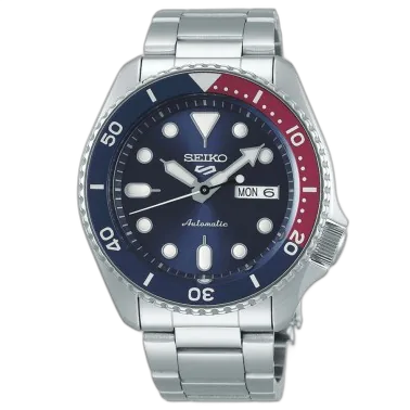 SEIKO Montre Seiko 5 Sports automatique cadran bleu bracelet acier 3 maillons 42,5 mm