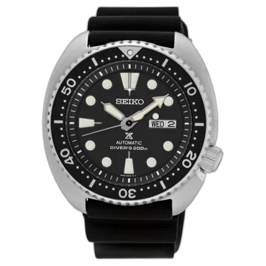 SEIKO Montre Seiko Prospex Mer Diver's automatique cadran noir bracelet silicone noir 45 mm